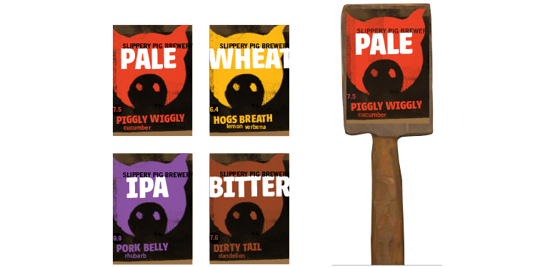 Slippery Pig Brewery: Tap Handle System