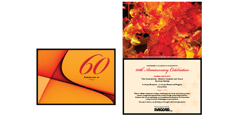 Independent Colleges of Washington: 60th Anniversary Invitation